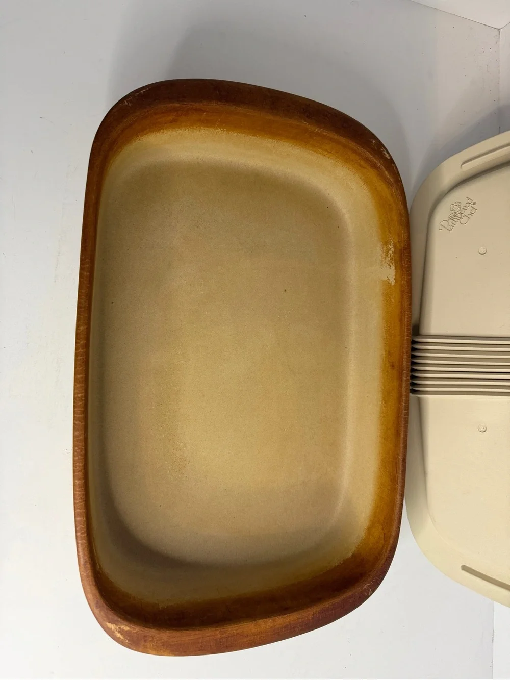 The Pampered Chef 9x13 Stoneware Baker with Lid Rectangular Baking Dish Vintage